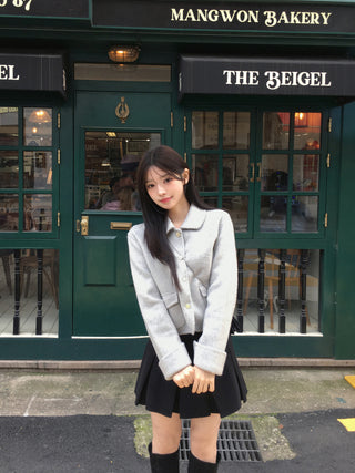 (Pleated skirt with built-in inner shorts)