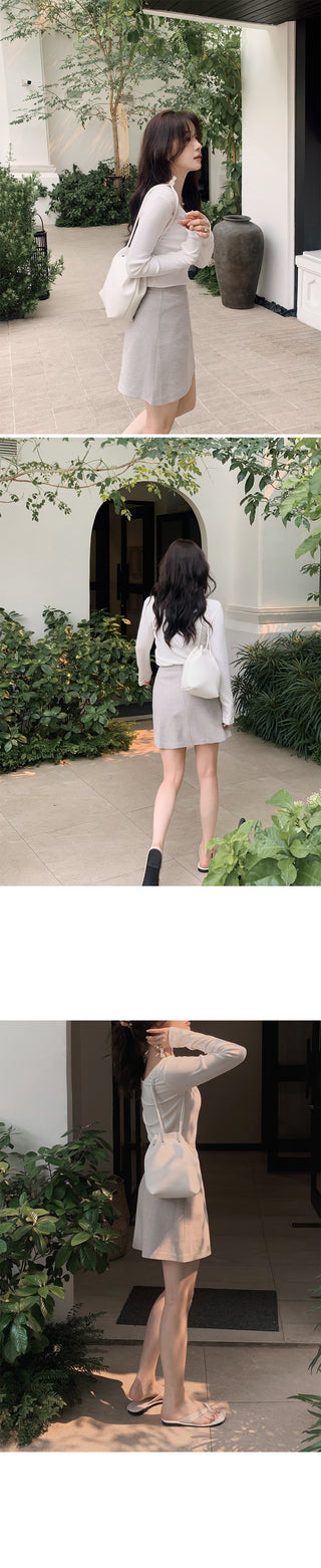 Auto Gray Mini Skirt (Set-up) - 4 sizes