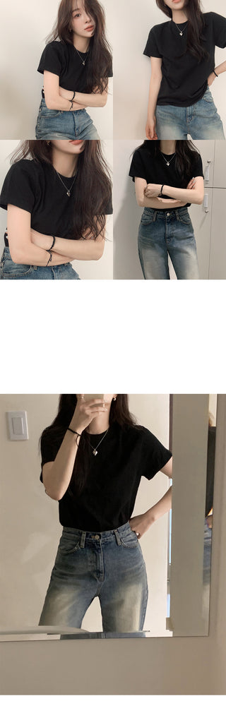 Women's plain cotton t-shirts, 7 colors