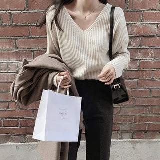 Slim cashmere ribbed knit - 4 colors