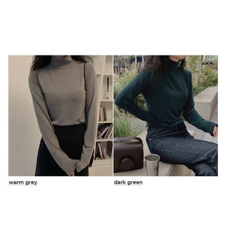 (Over 30,000 sold) Basic Turtleneck T-Shirt - 10 colors