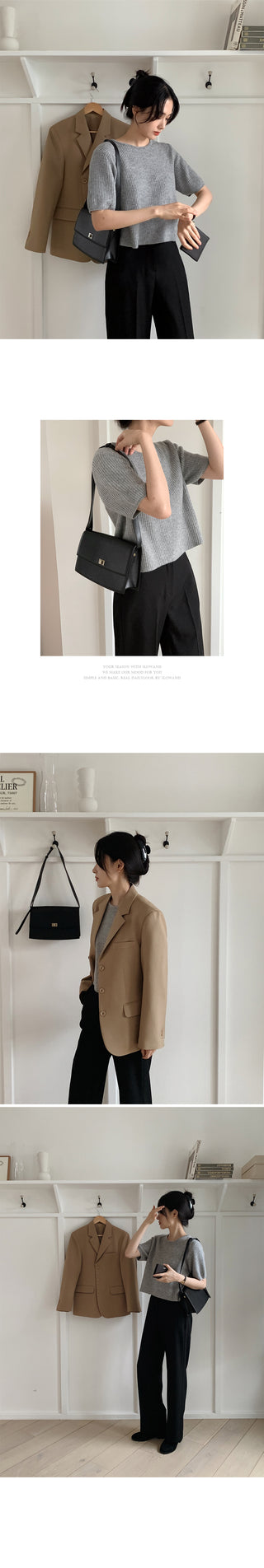 #LENTO. Classic leather bag-2color