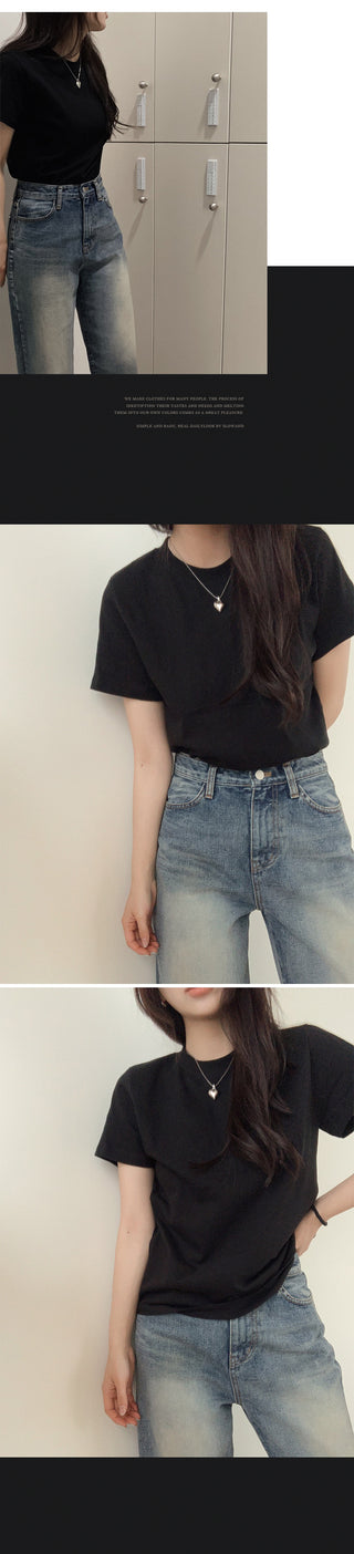Women's plain cotton t-shirts, 7 colors