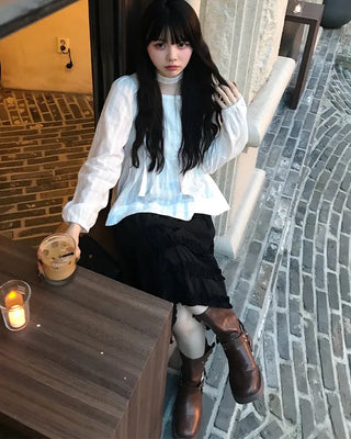 Faux Leather Mid-Calf Engineer Boots