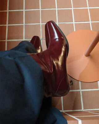 Glossy Ankle Boots