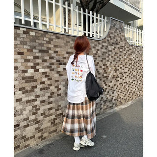 Vegetable print long-sleeved T-shirt