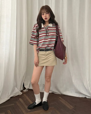 Low-waisted mini skirt