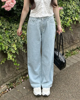 Straight summer denim pants