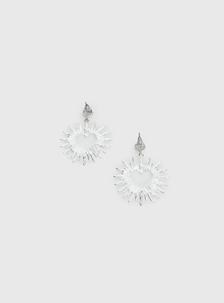 Manifest It Heart Earrings Silver