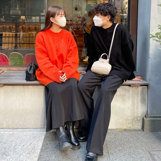 Button-up oversized knit