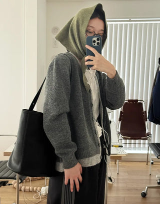 Color-blocked layered cardigan