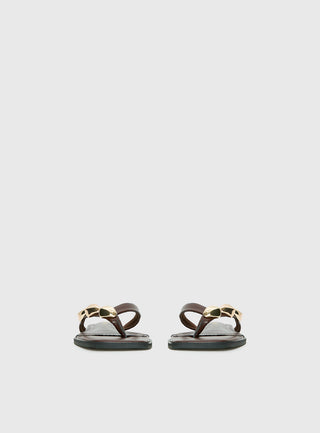 Therapy Guise Hardware Detail Sandals Brown / Gold