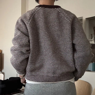 Fine Border Knit Sweater