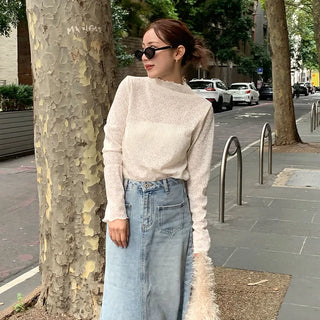 Patterned sheer mellow t-shirt