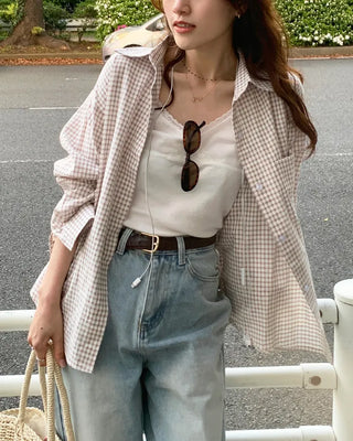 Oversized check shirt