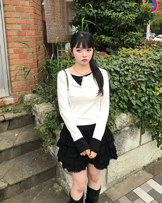 Layered long-sleeve T-shirt