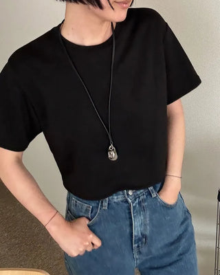 Basic semi-cropped T-shirt