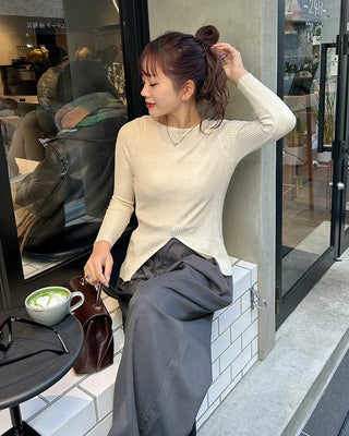 Slit Button Rib Knit