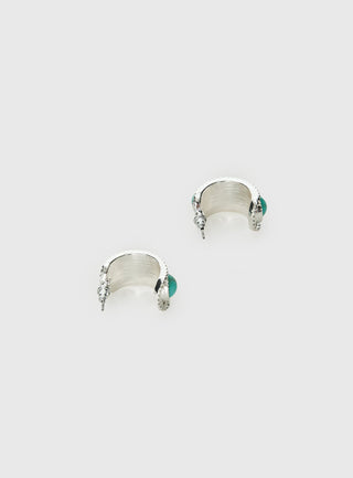 Endellion Hoop Earrings Silver  Turqouise