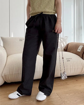Seersucker Stripe Banding Pants