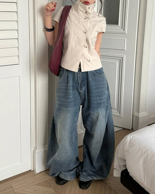 Washed Curved Denim