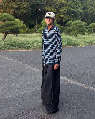 Oversized Striped Polo T-Shirt