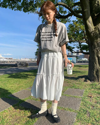 Tiered long skirt