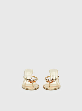 Billini Dalella Thong Heels Gold Metallic