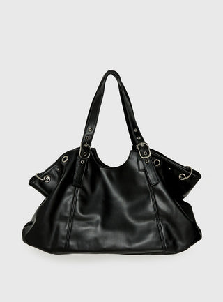 Amaria Buckle Detail Shoulder Bag Black