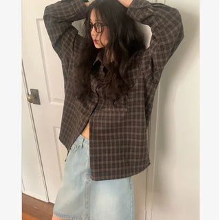 Boyfriend wool check shirt