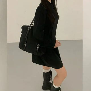 Ring buckle square shoulder bag