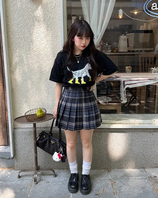 Rain boot puffy print half-sleeve T-shirt