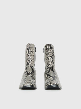Therapy Shade Boots Black  White Snake