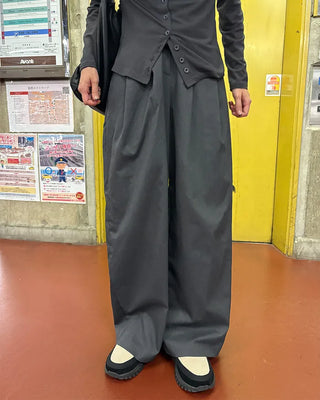 Center seam pleated slacks