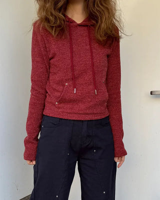 Slim-fit knit hoodie
