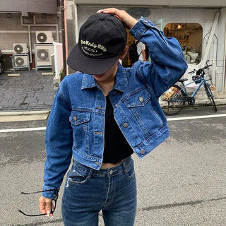 Cropped pocket denim jacket