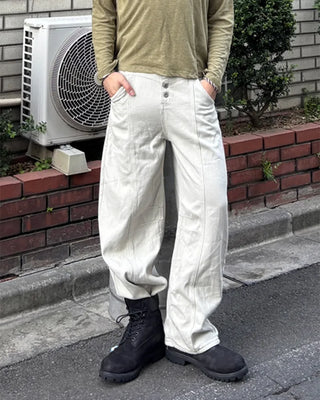 Slit balloon cotton pants
