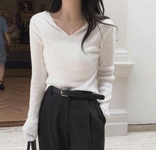 Slim slit ribbed knit - 5 colors