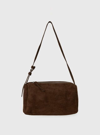 Beaming Brighter Faux Suede Shoulder Bag Chocolate