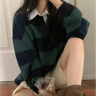 Striped border color sweatshirt