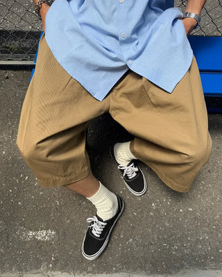 Pintuck Cotton Bermuda Shorts
