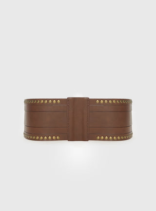 Vanish Faux Leather Belt Brown
