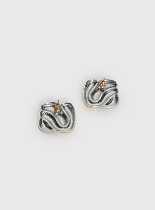 Heavenly Dream Square Earrings Gold  Silver