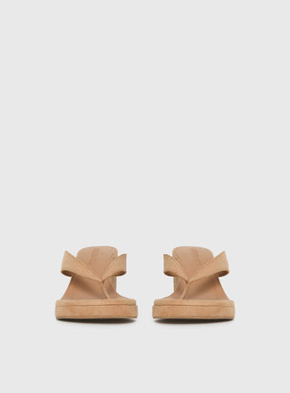 Kamiko Wedged Heels Tan Faux Suede