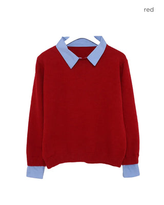 Shirt-layered knit
