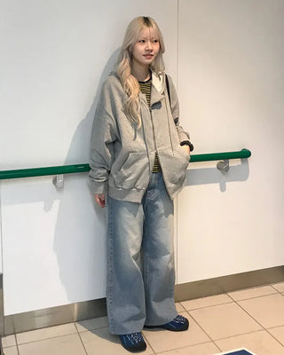 Semi-straight denim pants