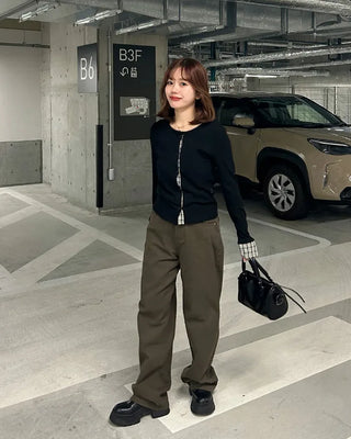Cotton wide-leg pants