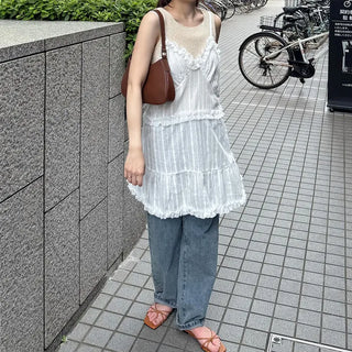 Frilled sleeveless mini dress