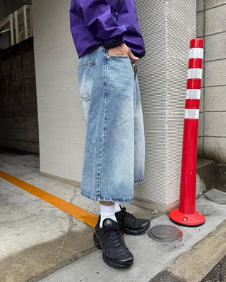 Washed maxi Bermuda denim
