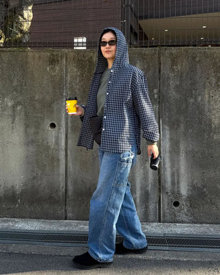 Hoodie check shirt